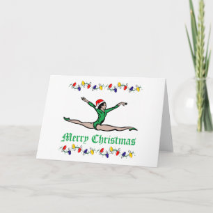Cartes Pour Fêtes Annuelles Lumières de Joyeux Noël de gymnaste