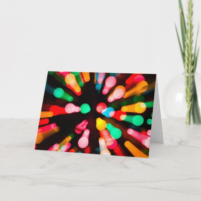 Cartes Pour Fêtes Annuelles Lumières de Noël à la vitesse de chaîne (Devant)