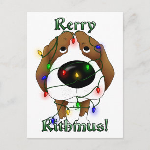 Cartes Pour Fêtes Annuelles Lumières de Noël beagles