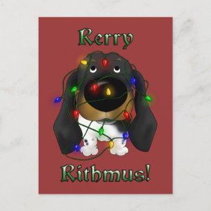 Cartes Pour Fêtes Annuelles Lumières de Noël Dachshund