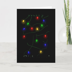 Cartes Pour Fêtes Annuelles Lumières de Noël d'Airedale Terrier