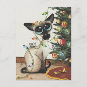 Cartes Pour Fêtes Annuelles Lumières De Noël De Chat Siamois Par AmyLyn Bihrle