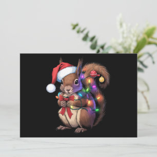 Cartes Pour Fêtes Annuelles Lumières de Noël Écureuil Fête de Famille