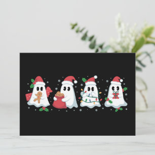Cartes Pour Fêtes Annuelles Lumières de Noël Fantôme Mignon Noël Fantôme