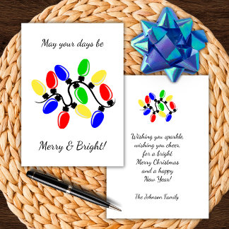 Cartes Pour Fêtes Annuelles Lumières de Noël Joyeuses et Brillantes