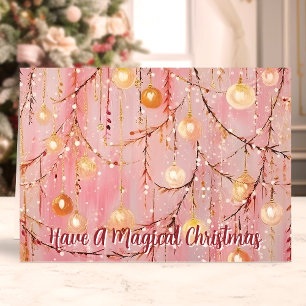Cartes Pour Fêtes Annuelles Lumières de Noël magiques et ornements