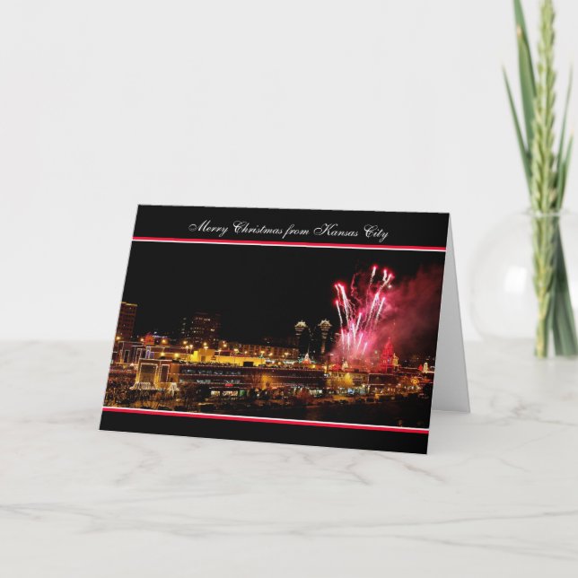 Cartes Pour Fêtes Annuelles Lumières de plaza de Kansas City de feux (Devant)