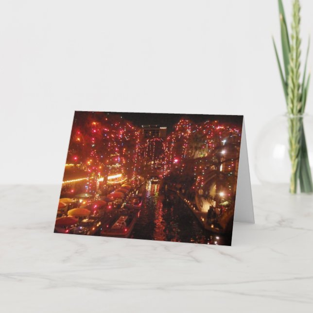 Cartes Pour Fêtes Annuelles Lumières de San Antonio Riverwalk (Devant)