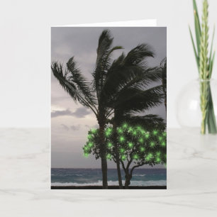 Cartes Pour Fêtes Annuelles Lumières de vacances sur les palmiers