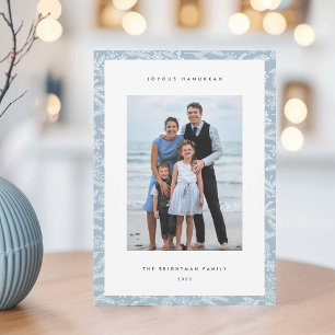 Cartes Pour Fêtes Annuelles Lumières d'hiver Hanoukka photo verticale modern