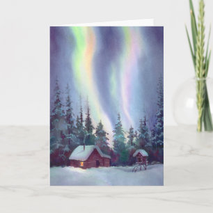 Cartes Pour Fêtes Annuelles LUMIÈRES DU NORD par SHARON SHARPE