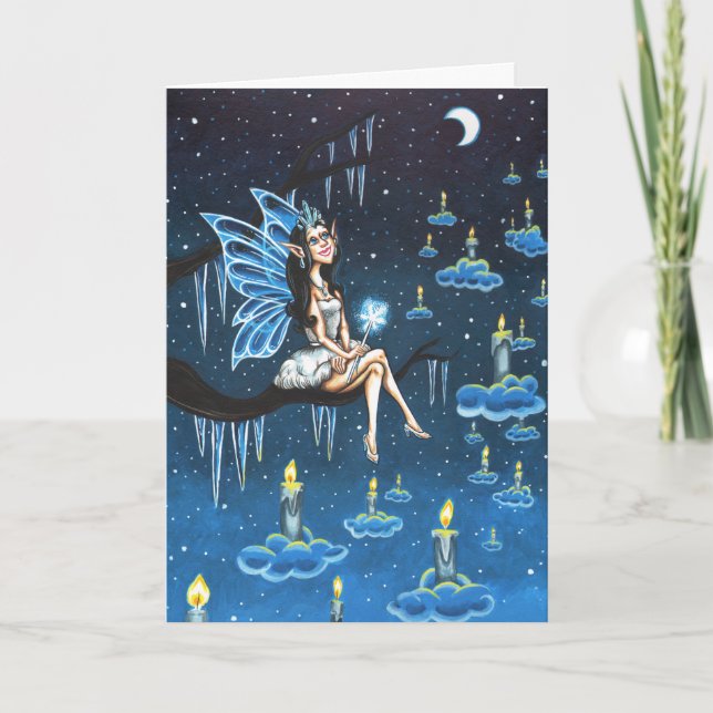 Cartes Pour Fêtes Annuelles Lumières féériques d'hiver (Devant)
