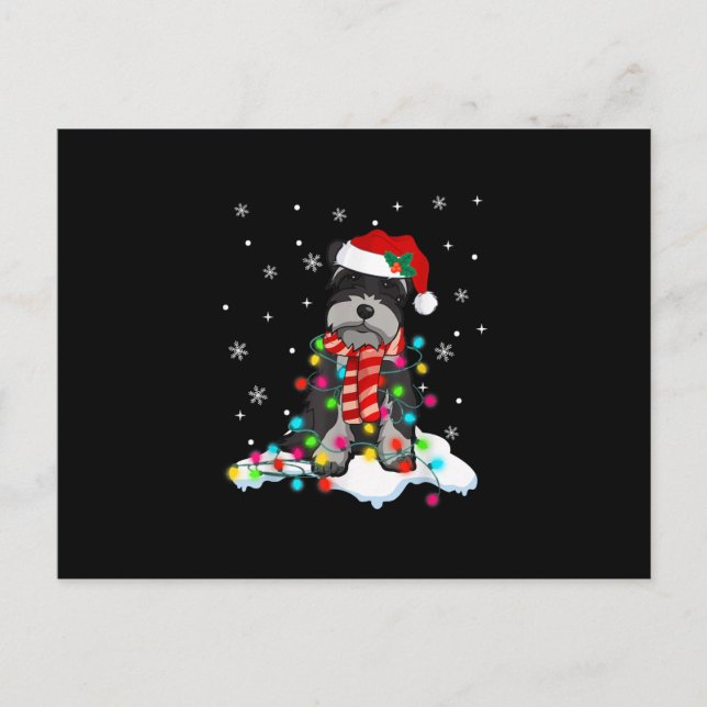 Cartes Pour Fêtes Annuelles lumières schnautiques de Noël mignonnes avec chape (Devant)