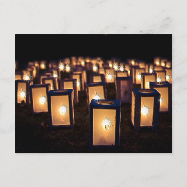 Cartes Pour Fêtes Annuelles Luminaires de Noël à la nuit (Devant)