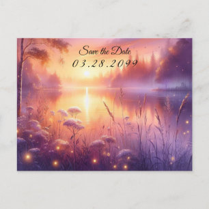 Cartes Pour Fêtes Annuelles Luminosité paisible du soir au bord du lac