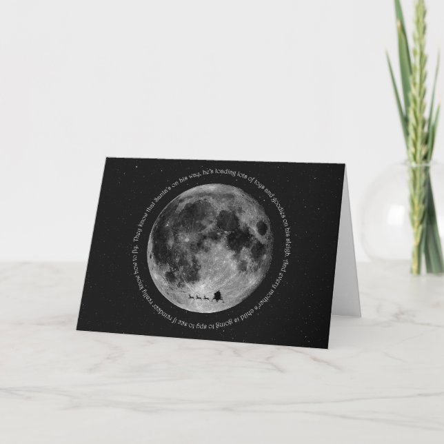 Cartes Pour Fêtes Annuelles Lune de Père Noël (Devant)