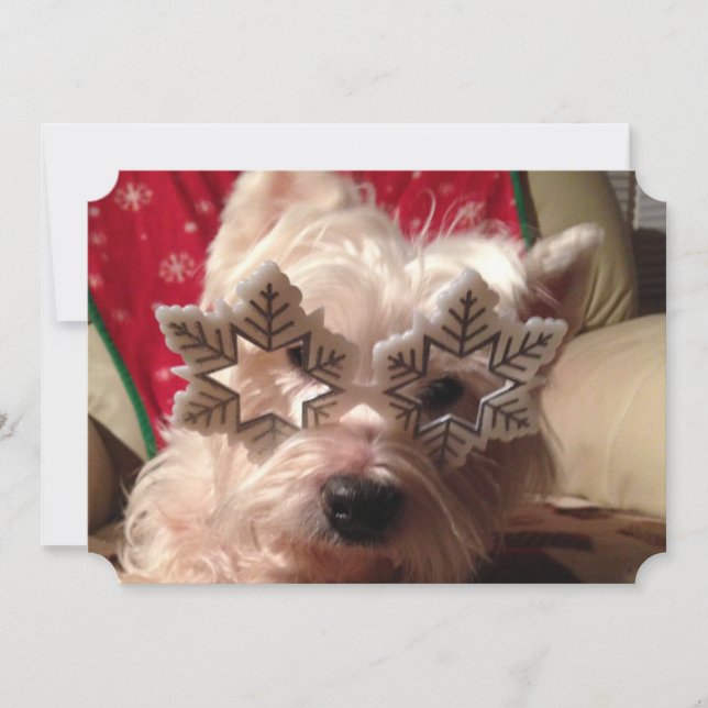 Cartes Pour Fêtes Annuelles Lunettes de flambeau pour l'hiver de ce westie (Devant)