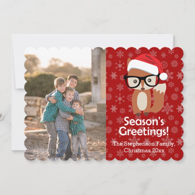 Cartes Pour Fêtes Annuelles Lunettes de renard Hipster mignonne animal photo d (Devant)