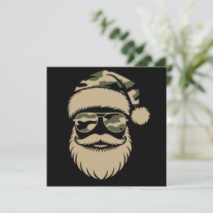 Cartes Pour Fêtes Annuelles Lunettes de soleil camouflage Santa Claus Noël 