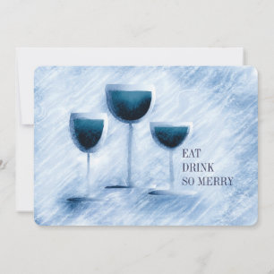 Cartes Pour Fêtes Annuelles Lunettes de vin nourriture gastronomique dîner de 