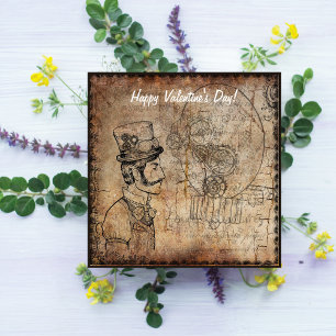 Cartes Pour Fêtes Annuelles Lunettes d'inventeur Steampunk Joyeuse Saint-Valen