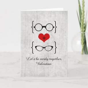 Cartes Pour Fêtes Annuelles Lunettes Red Geeky Valentine's Day Card
