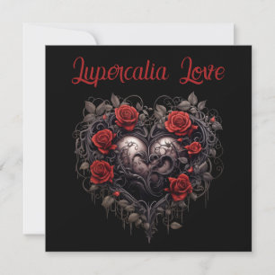 Cartes Pour Fêtes Annuelles Lupercalia Épines Noires & Roses Cœur Saint-Valent