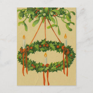 Cartes Pour Fêtes Annuelles Lustre en fer de Noël Vintage