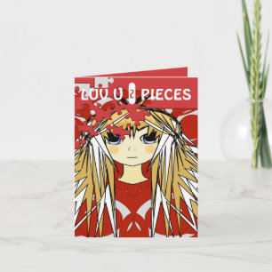 Cartes Pour Fêtes Annuelles Luv U 2 Pièces Ultra mignonne Anime Girl