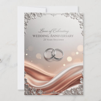 Cartes Pour Fêtes Annuelles Luxury 25th Wedding Anniversary Card – Elegant Sil