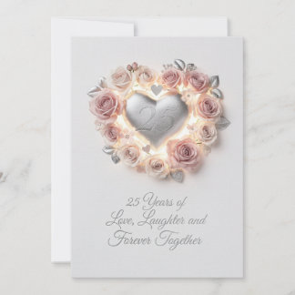 Cartes Pour Fêtes Annuelles Luxury 25th Wedding Anniversary Card – Romantic