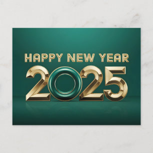 Cartes Pour Fêtes Annuelles Luxury Green Gold Bonne année 2025