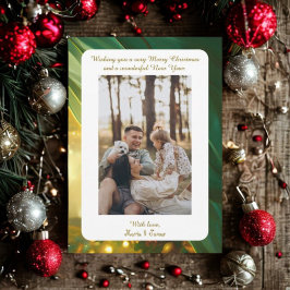 Cartes Pour Fêtes Annuelles Luxury Green Plaid Portrait Photo Christmas Card