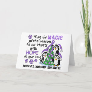 Cartes Pour Fêtes Annuelles Lymphome des pingouins de Noël de Hodgkin