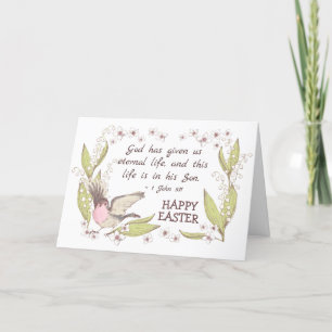 Cartes Pour Fêtes Annuelles Lys of the Valley Robin Bible Verse Pâques