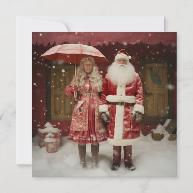 Cartes Pour Fêtes Annuelles M. et Mme Santa Claus (Devant)