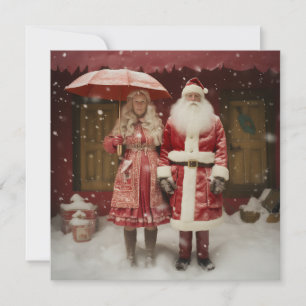 Cartes Pour Fêtes Annuelles M. et Mme Santa Claus
