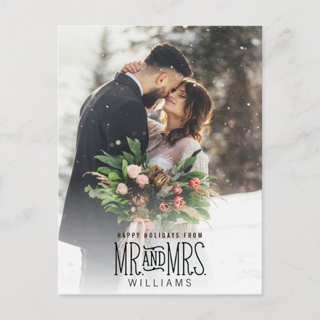 Cartes Pour Fêtes Annuelles M. & Mme Newlysée Lettré à la main Noël (Devant)