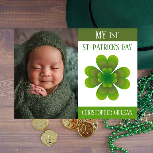 Cartes Pour Fêtes Annuelles Ma 1ère photo de bébé pour la Saint-Patrick avec d