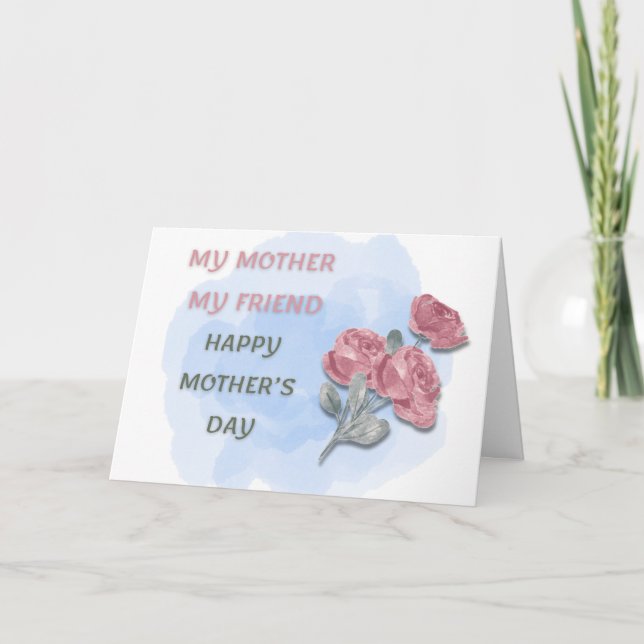 Cartes Pour Fêtes Annuelles Ma Mère Mon Amie (Devant)