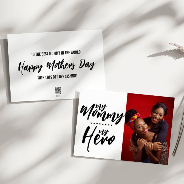 Cartes Pour Fêtes Annuelles Ma Mère Mon Héros | Photo Fête des mères (Créateur téléchargé)