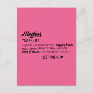 Cartes Pour Fêtes Annuelles Ma mère, mon meilleur ami