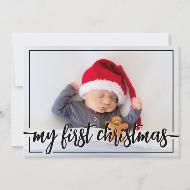 Cartes Pour Fêtes Annuelles Ma première photo horizontale de Noël (Devant)