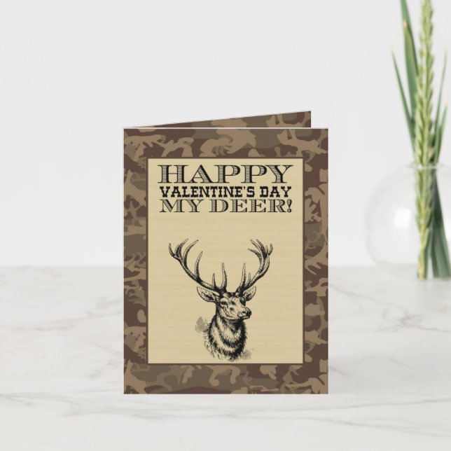 Cartes Pour Fêtes Annuelles Ma Saint-Valentin des cerfs communs | (Devant)