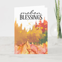 Cartes Pour Fêtes Annuelles Mabon Autum Equinox Automne Arbres & Feuille Wicca