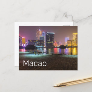 Cartes Pour Fêtes Annuelles Macao Casino Skyline Panorama Chine Nuit