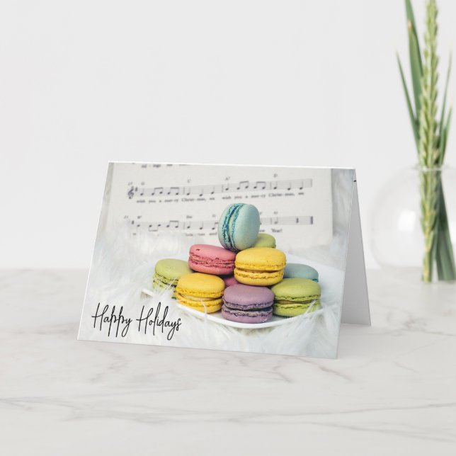 Cartes Pour Fêtes Annuelles Macarons de Noël avec musique (Devant)
