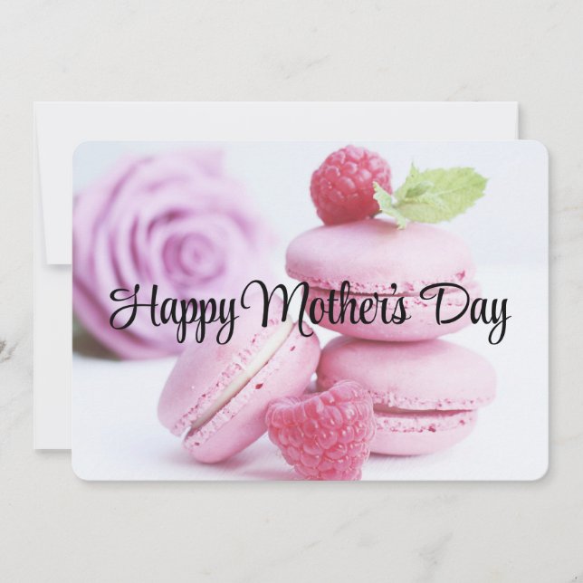 Cartes Pour Fêtes Annuelles Macarons framboise rose pour la fête des mères (Devant)
