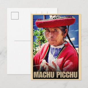 Cartes Pour Fêtes Annuelles Machu Picchu Pérou femme âgée locale cadeaux