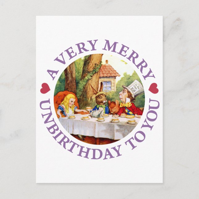 Cartes Pour Fêtes Annuelles Mad Hatter vous dit un très joyeux anniversaire! (Devant)